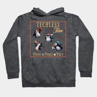 Techless Time Penguin Sports Athlete Phone Phree Phun TShirt Hoodie